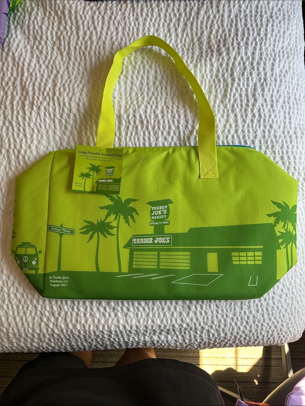 Trader Joe's Lime Green Insulated Tote Bag